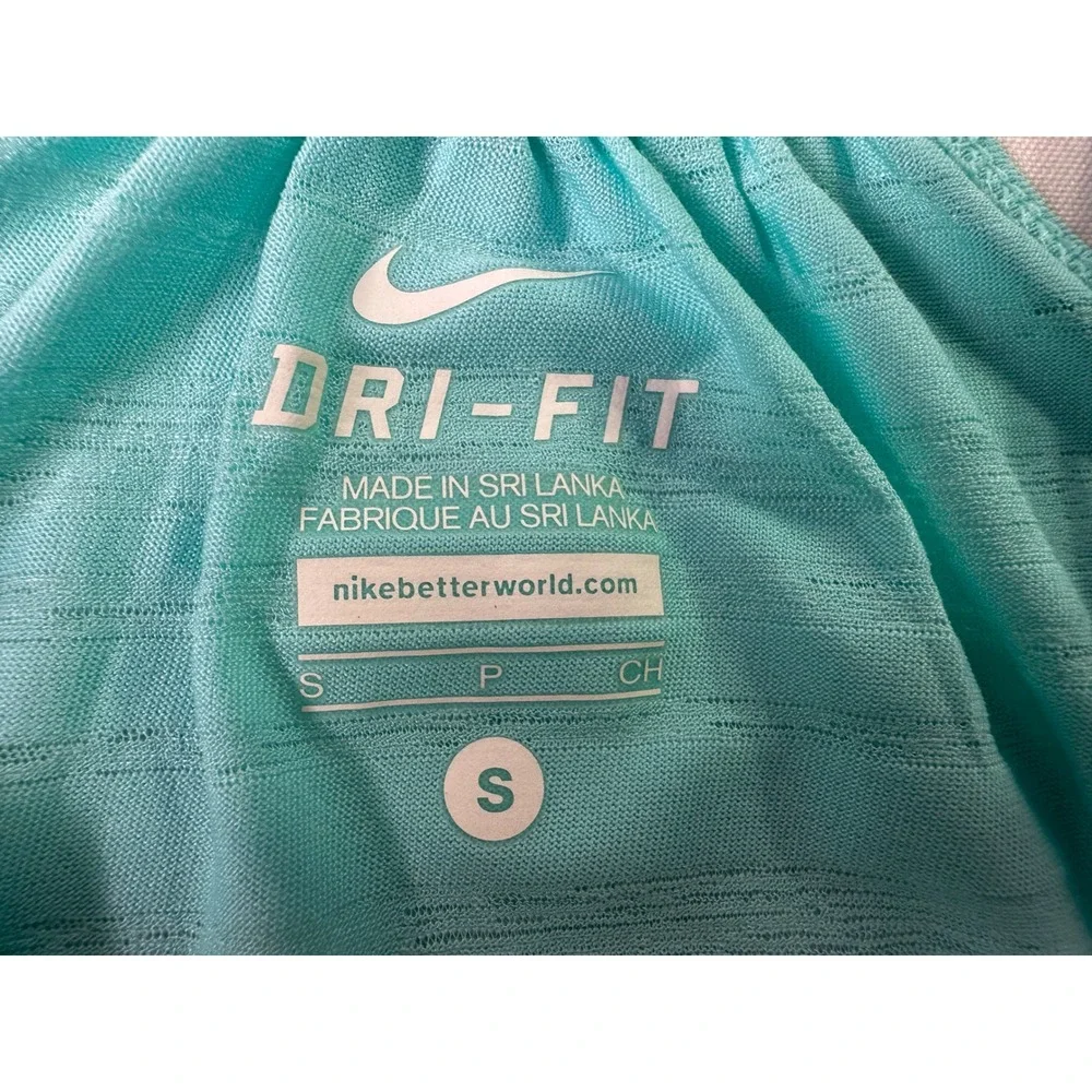 Nike Dri-Fit Tank Top Small Blue Strappy Criss Cross Back Athletic Yoga Running - Picture 3 of 8